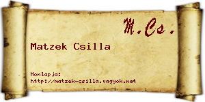 Matzek Csilla névjegykártya